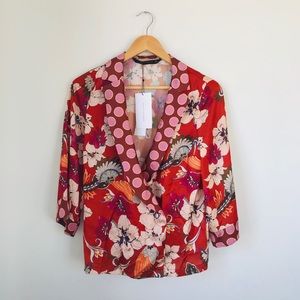 *Rare* ZARA Floral Satin Blazer